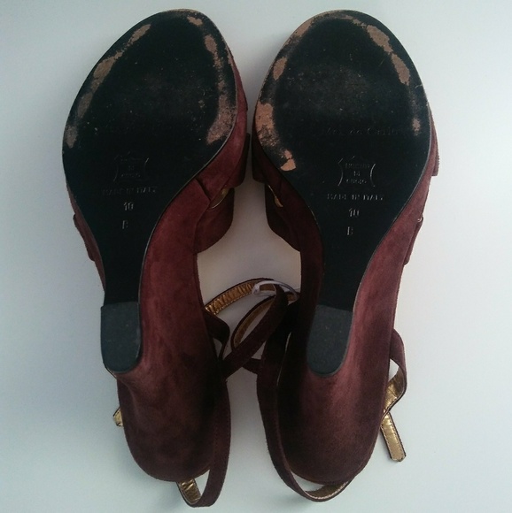 Max de Carlo Suede Leather Ankle Strap Wedges - Picture 8 of 8